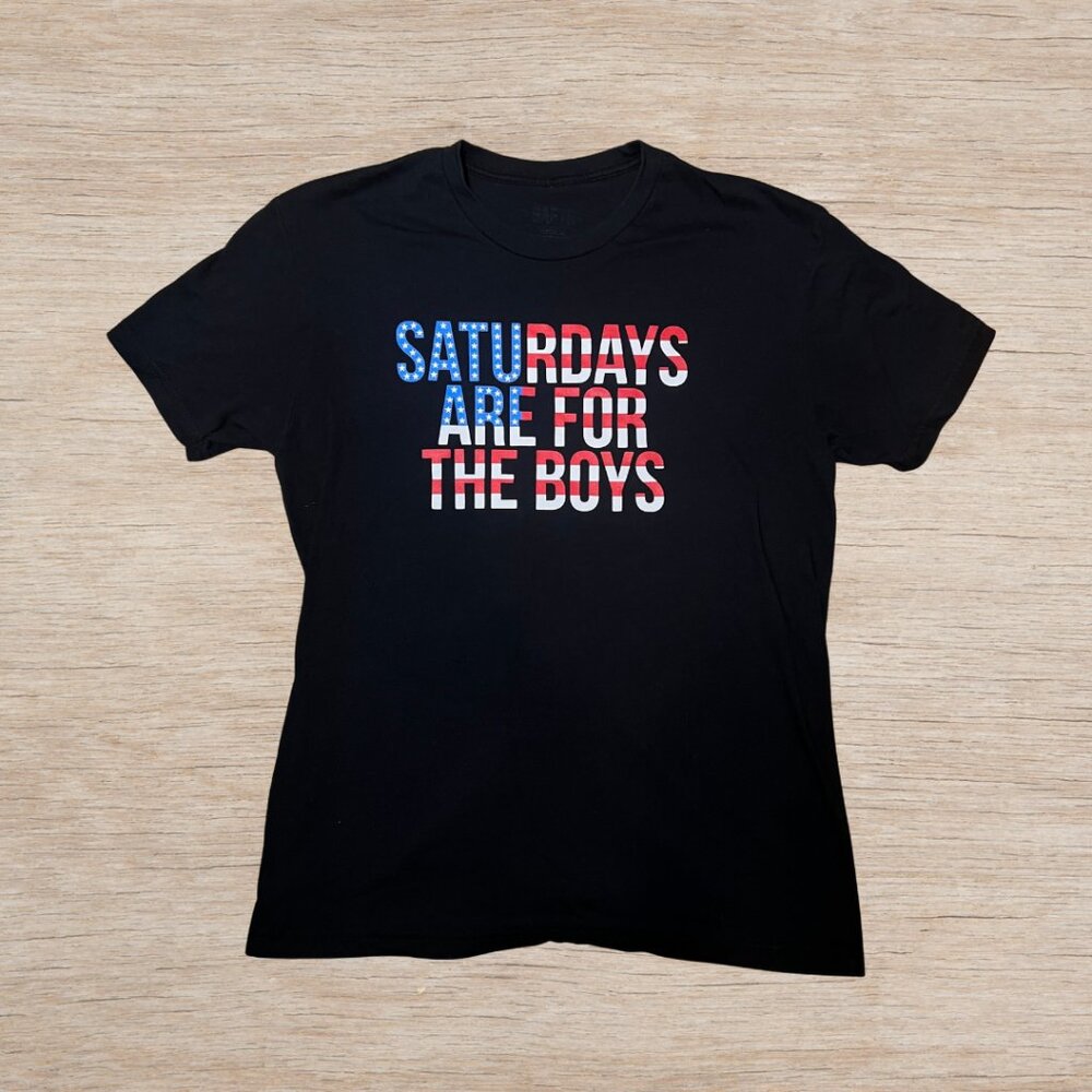 Saturdays Are For The Boys Barstool Sports Black USA T-Shirt Size Medium